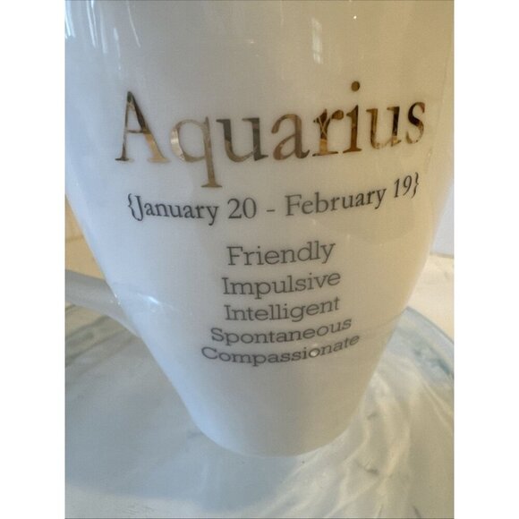 Ceramic World Market Aquarius Zodiac Astrological Star Sign Coffee Mug Tea Cup - Picture 3 of 15